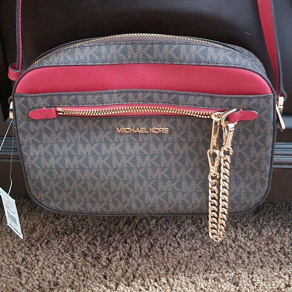 Michael kors bag red brown
